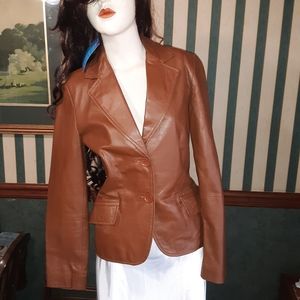 Zara  100% soft tobacco brown 2 button blazer